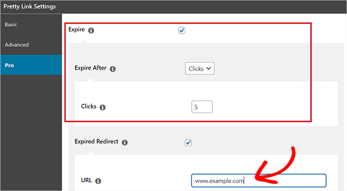 Set an expiry date for the cloaked affiliate link