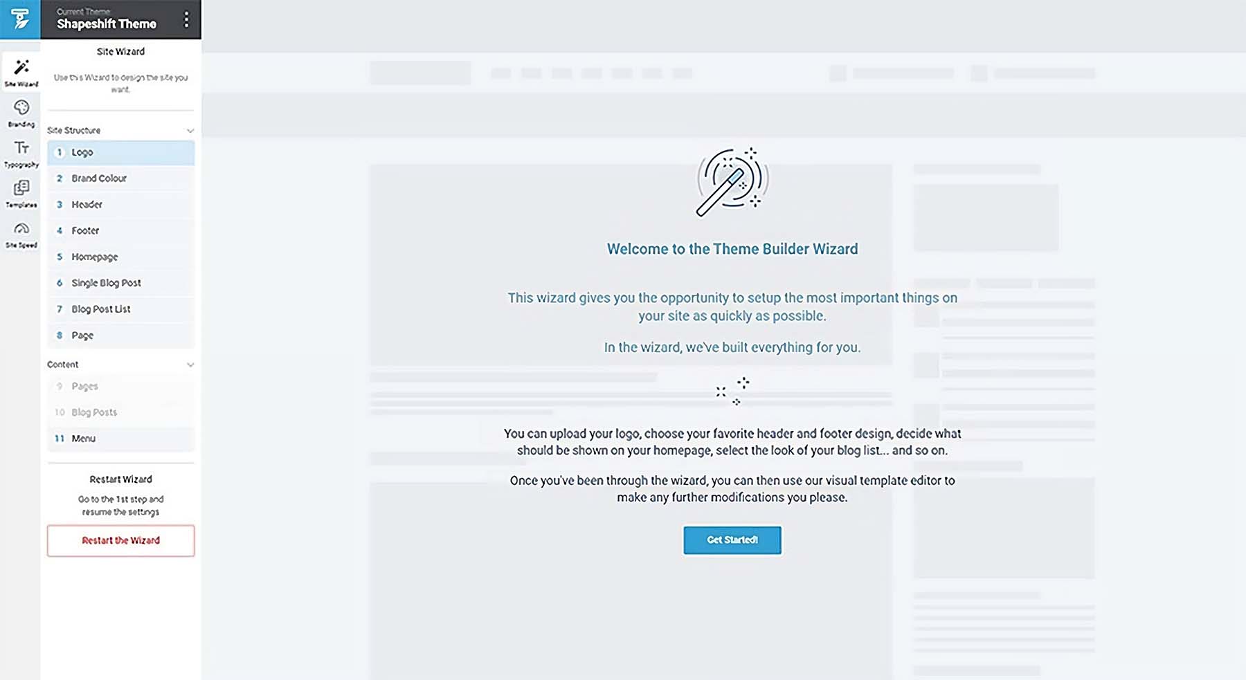 The Thrive Theme Builder Wizard