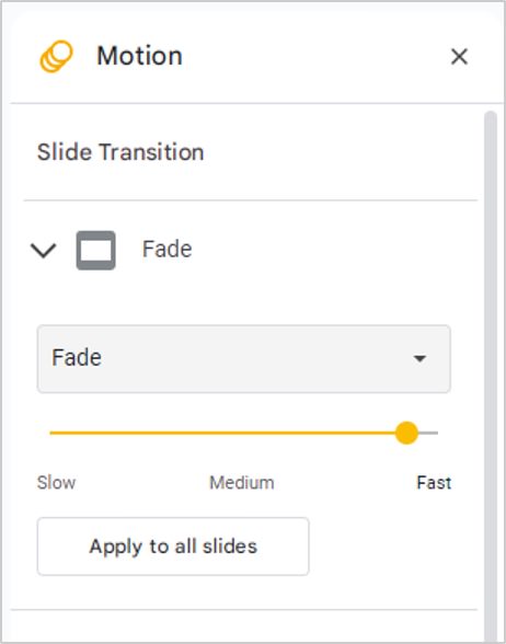 add transition google slides