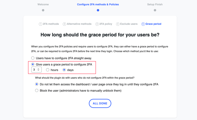 Set a Grace Period So Your Users Can Configure 2FA