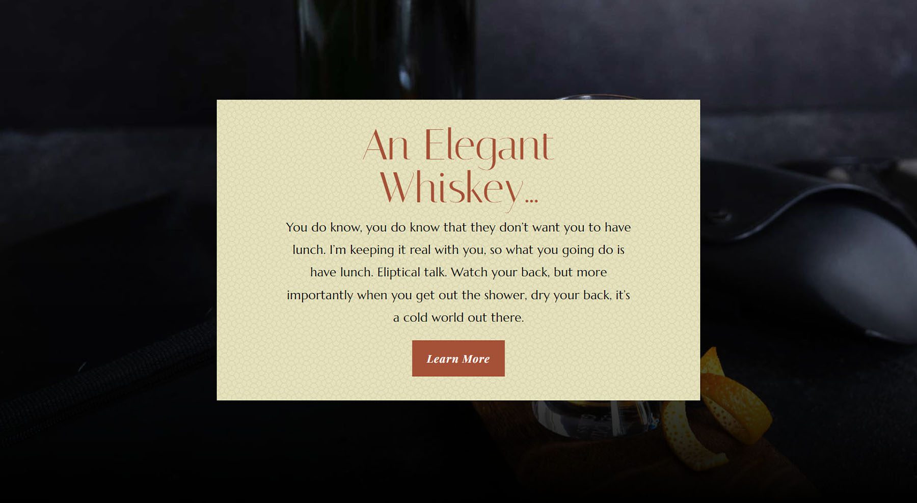 Divi Whiskey Inspired Call to Action Design