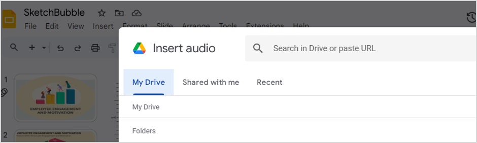 add audio google slides