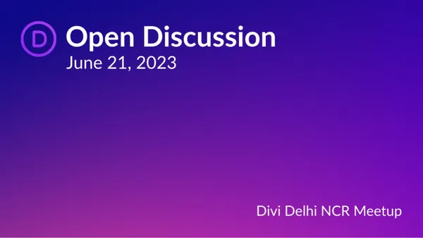 Divi Delhi NCR event photo with title "Open Discussion"