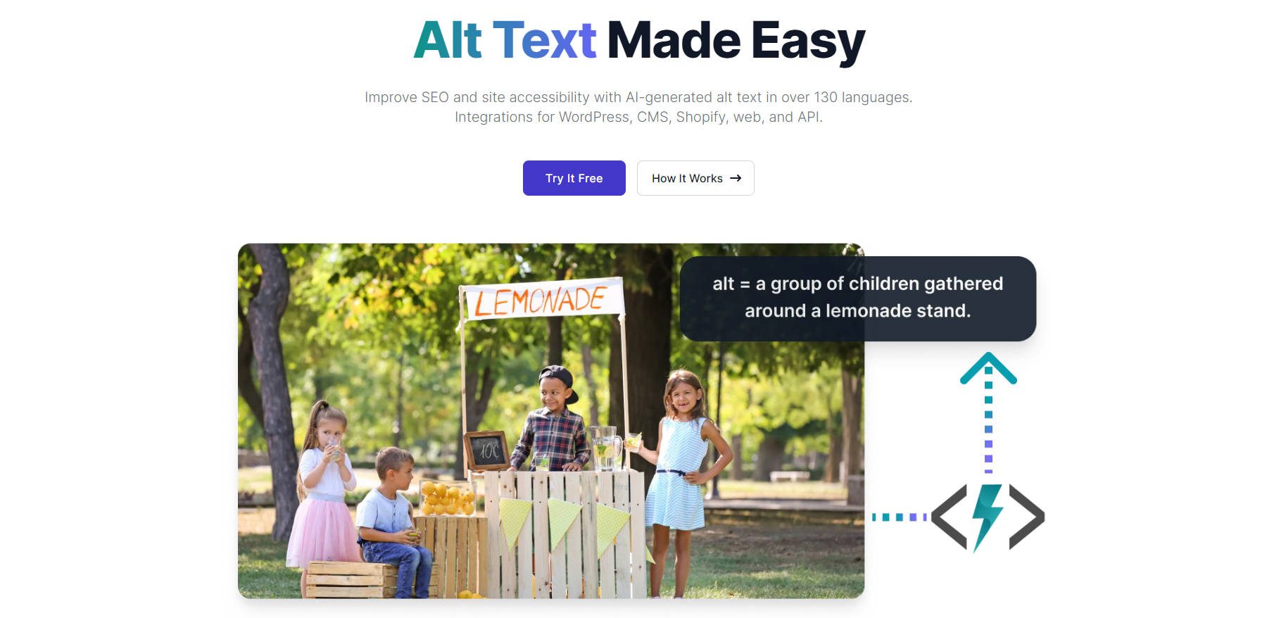 AltText.ai Homepage - August 2023