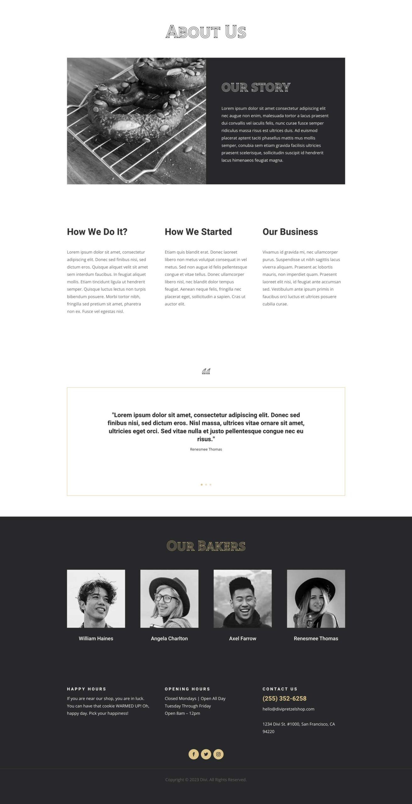 Bake Shop Layout Pack for Divi