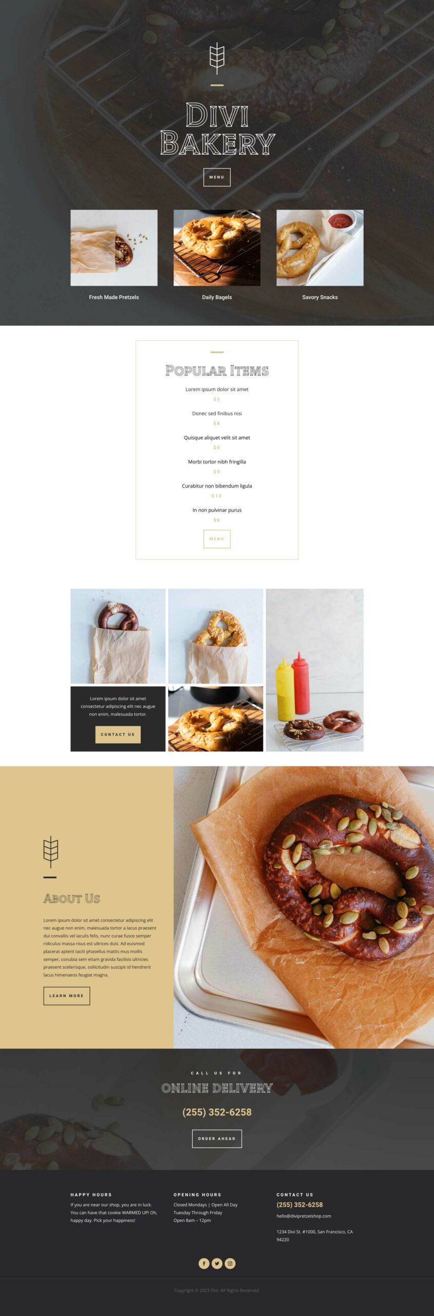 Bake Shop Layout Pack for Divi