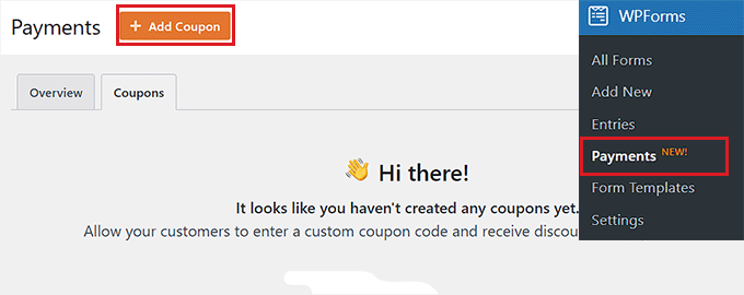 Click + Add Coupon button