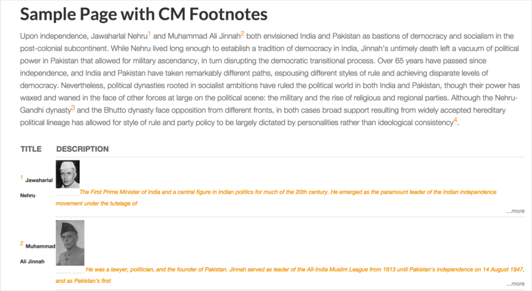 CMFootnotes plugin - footnotes example.