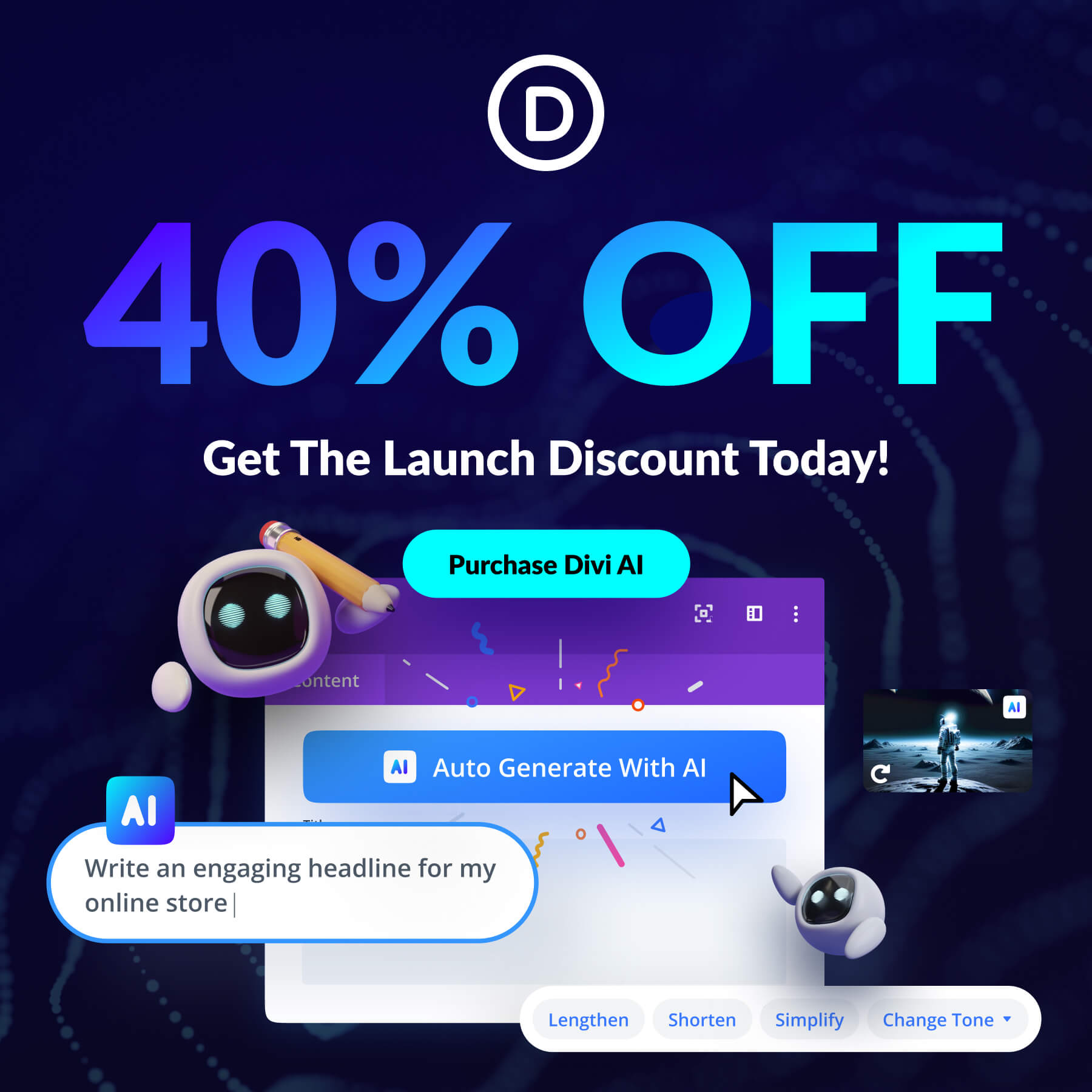 Divi AI Launch Discount Sale
