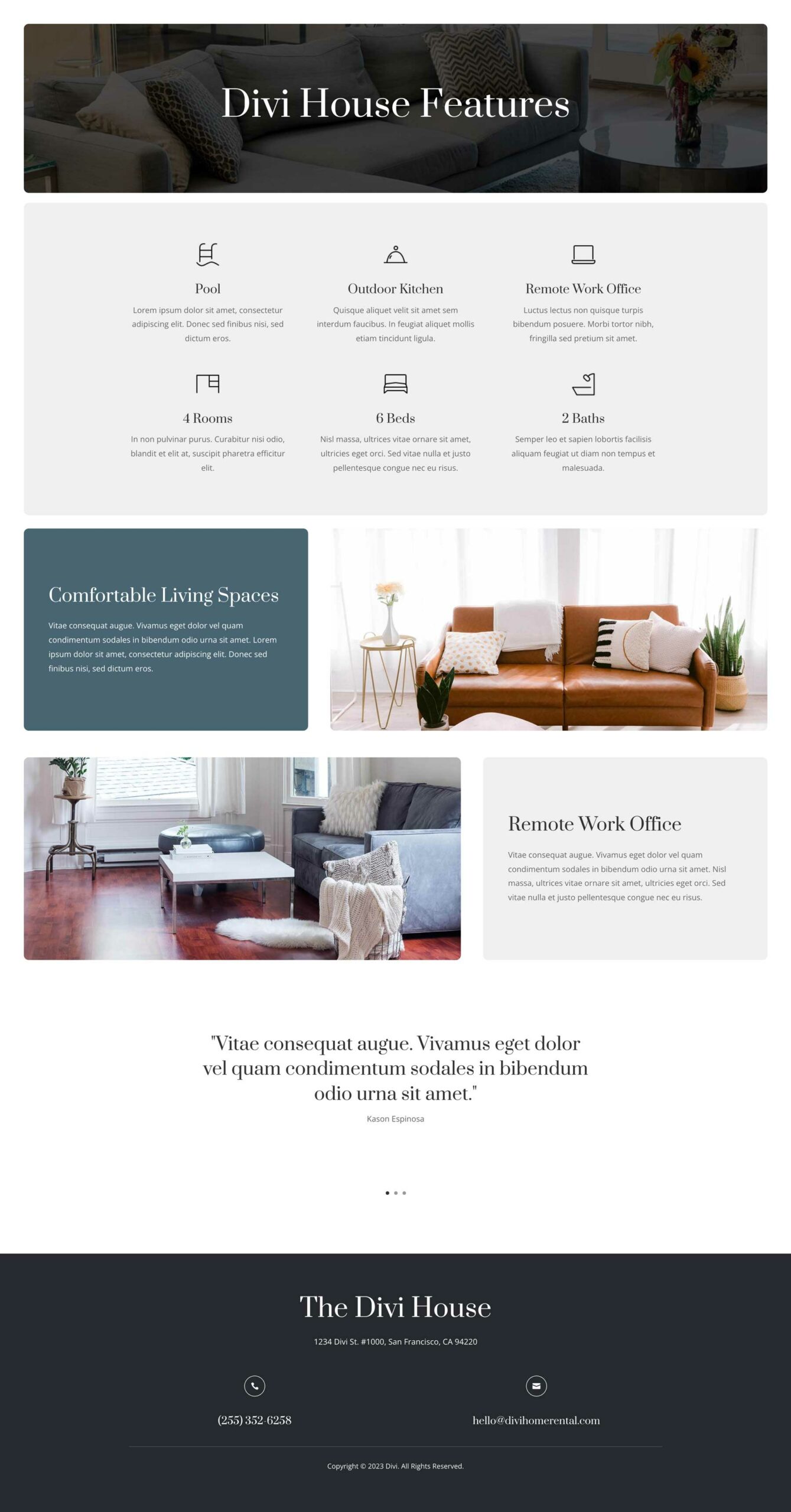 Home Rental Layout Pack for Divi