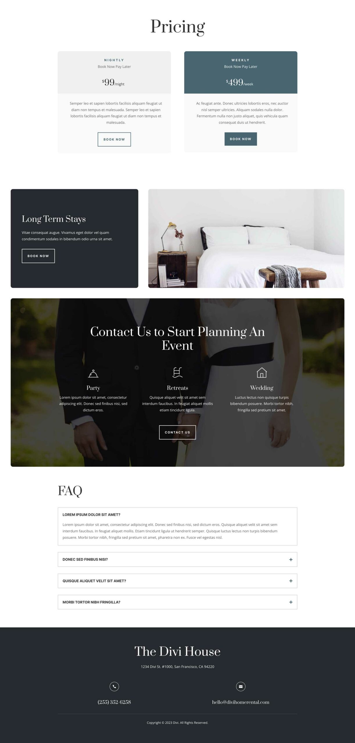Home Rental Layout Pack for Divi
