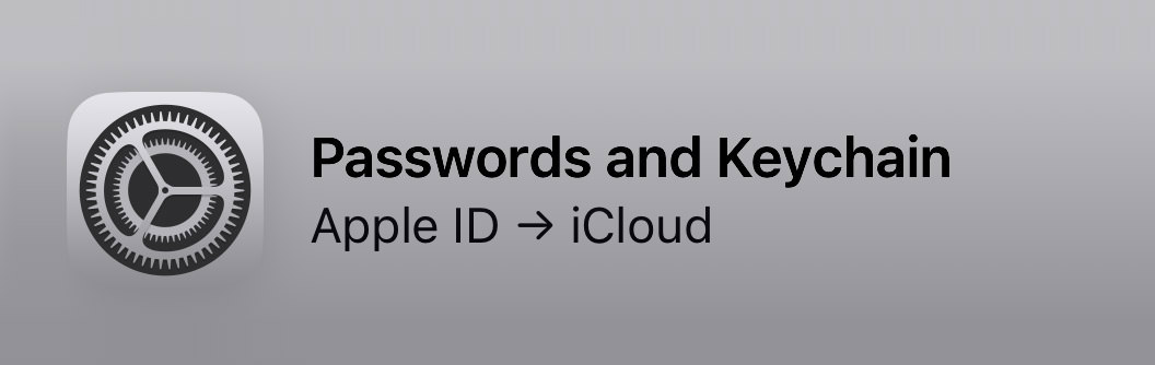 iCloud password and keychain