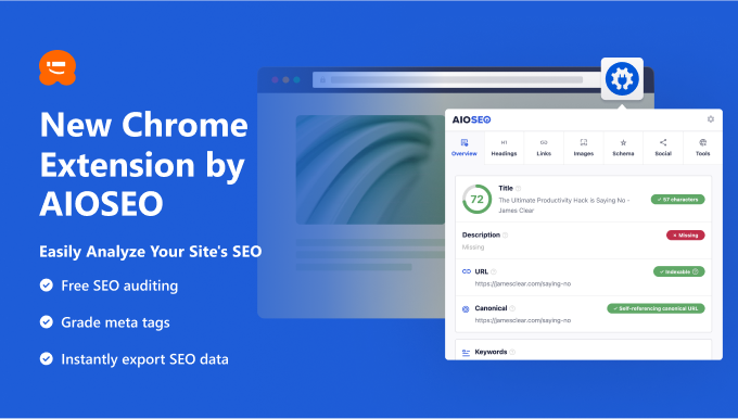 new chrome extension by aioseo