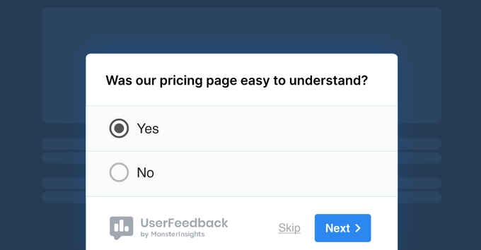 UserFeedback popup poll example