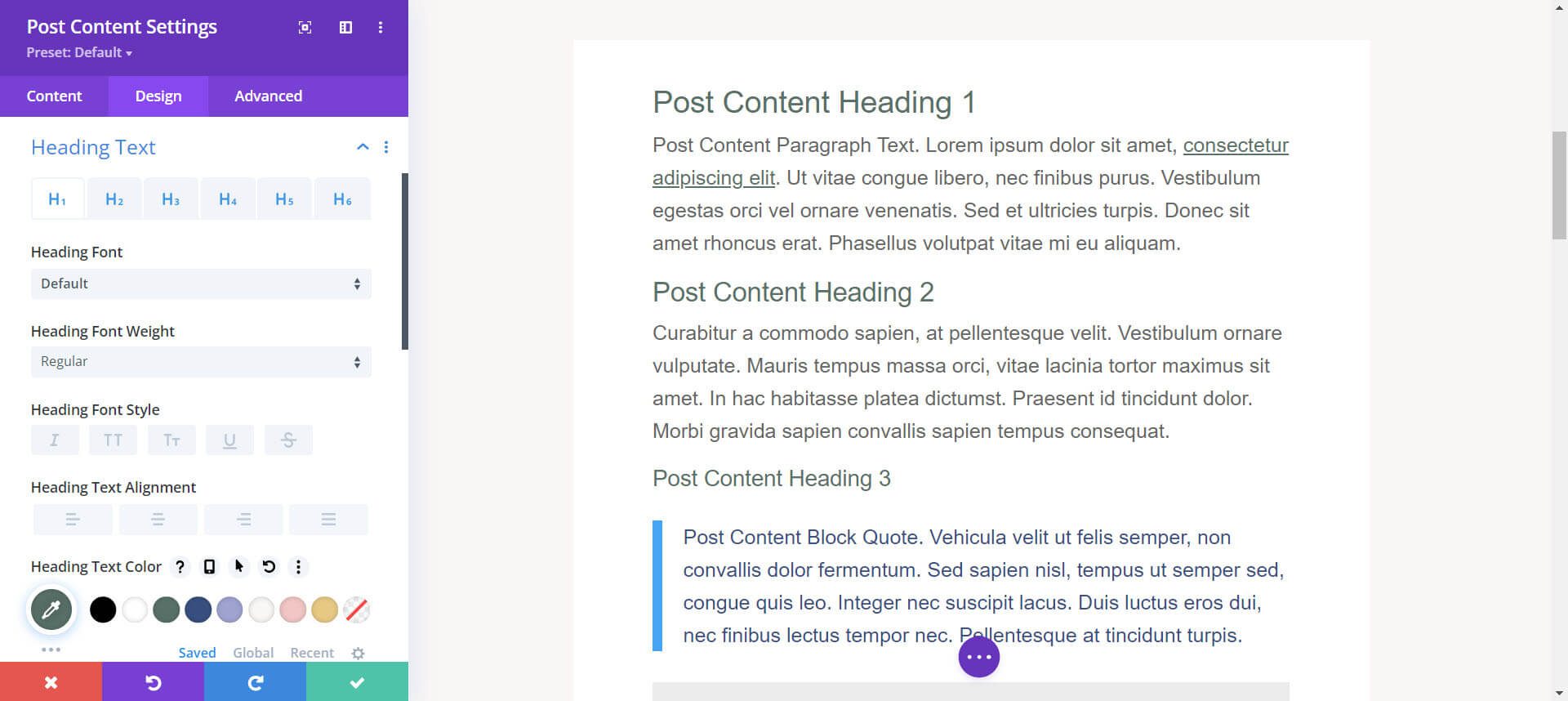 Edit the Post Content Module to match your blog and overall website theme