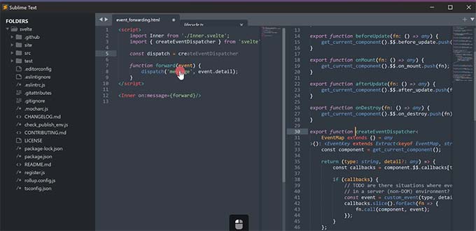 Sublime text code editor