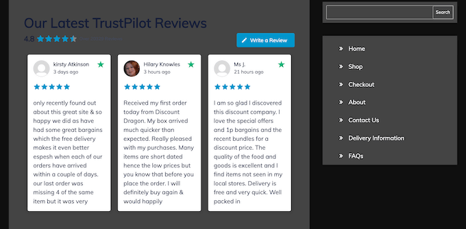 Showing TrustPilot reviews on your WordPress website with Smash Balloon