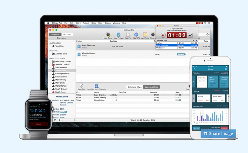 Billings Pro Time Tracking Application for macOS