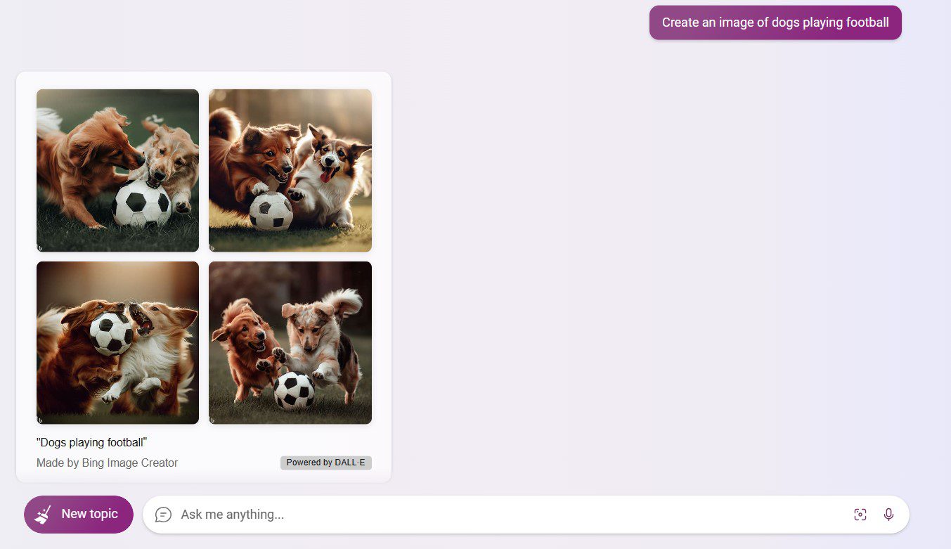 Bing AI generating image