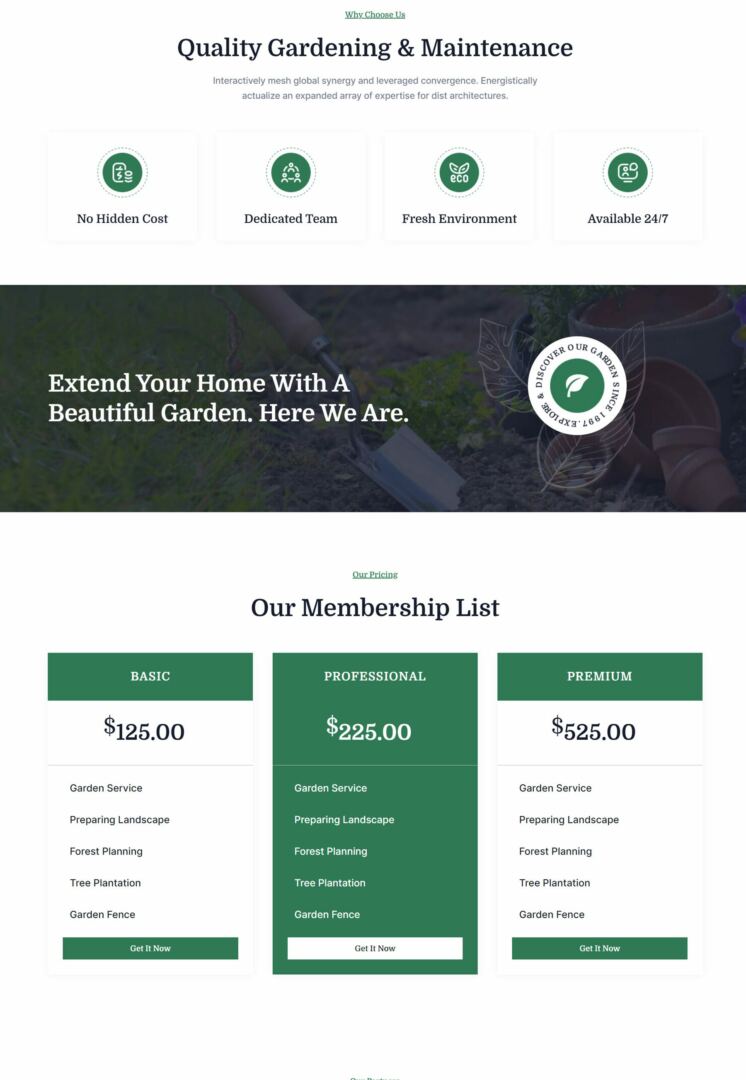 Divi Essential Garden Website Layout Home Page 2
