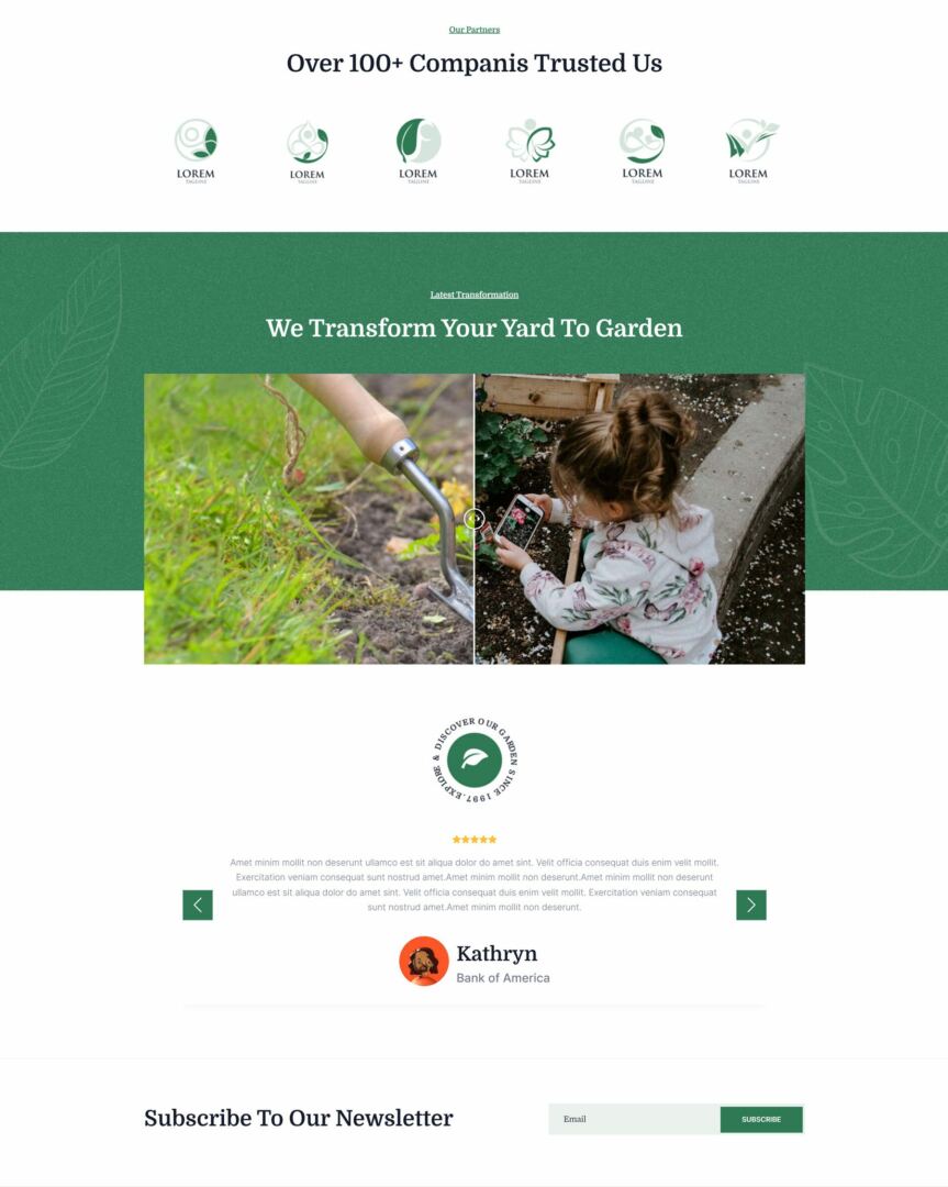 Divi Essential Garden Website Layout Home Page 3