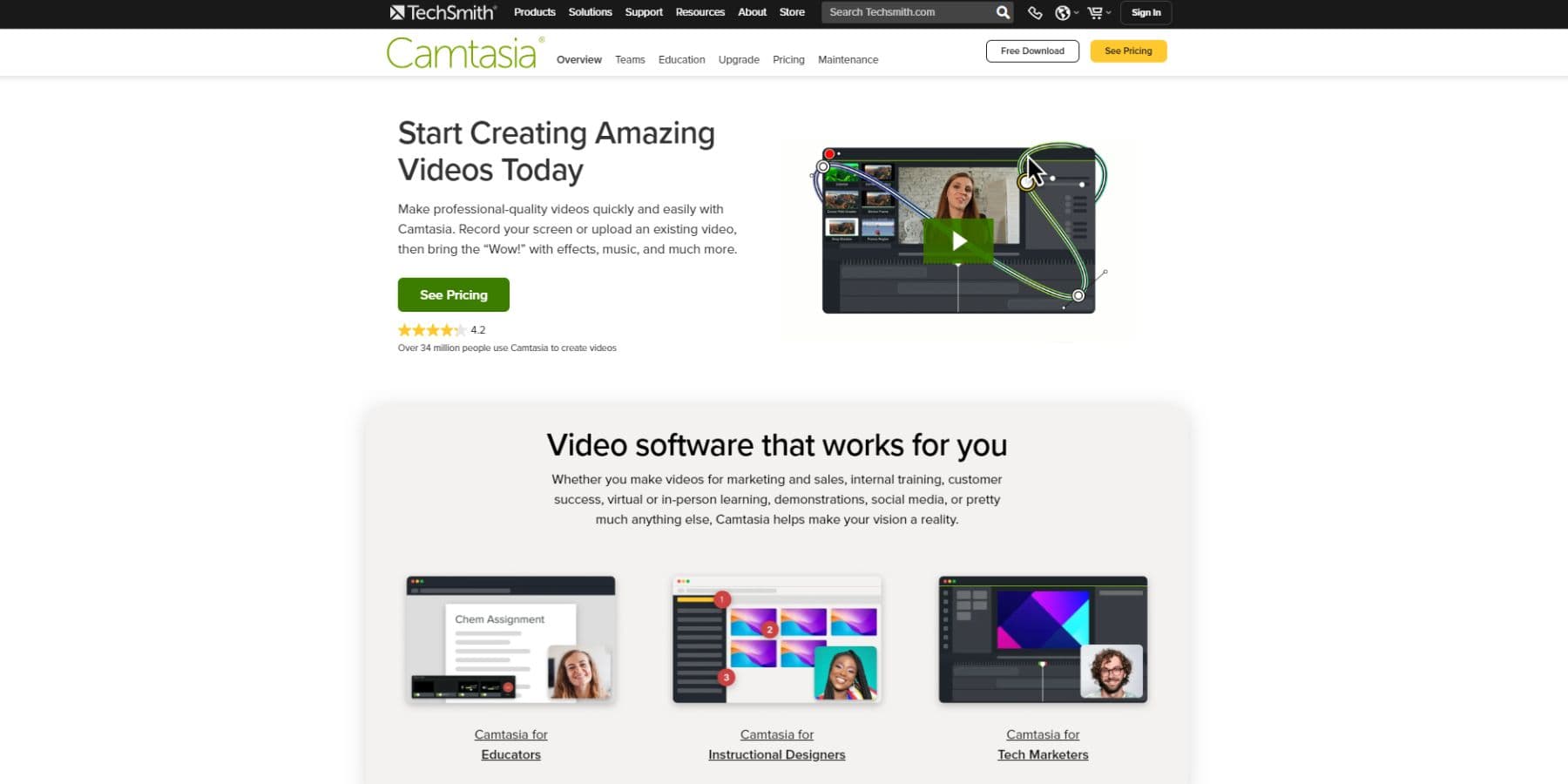 TechSmith Camtasia's Homepage