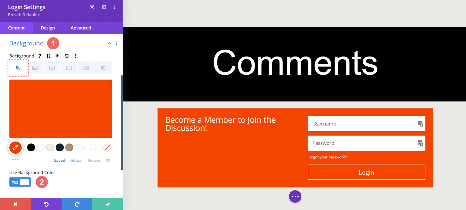 Add background color to Login Module for our members only comment section