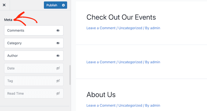 Adding post meta data using the theme's settings