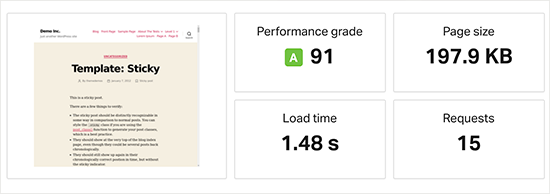 Bluehost speed test results