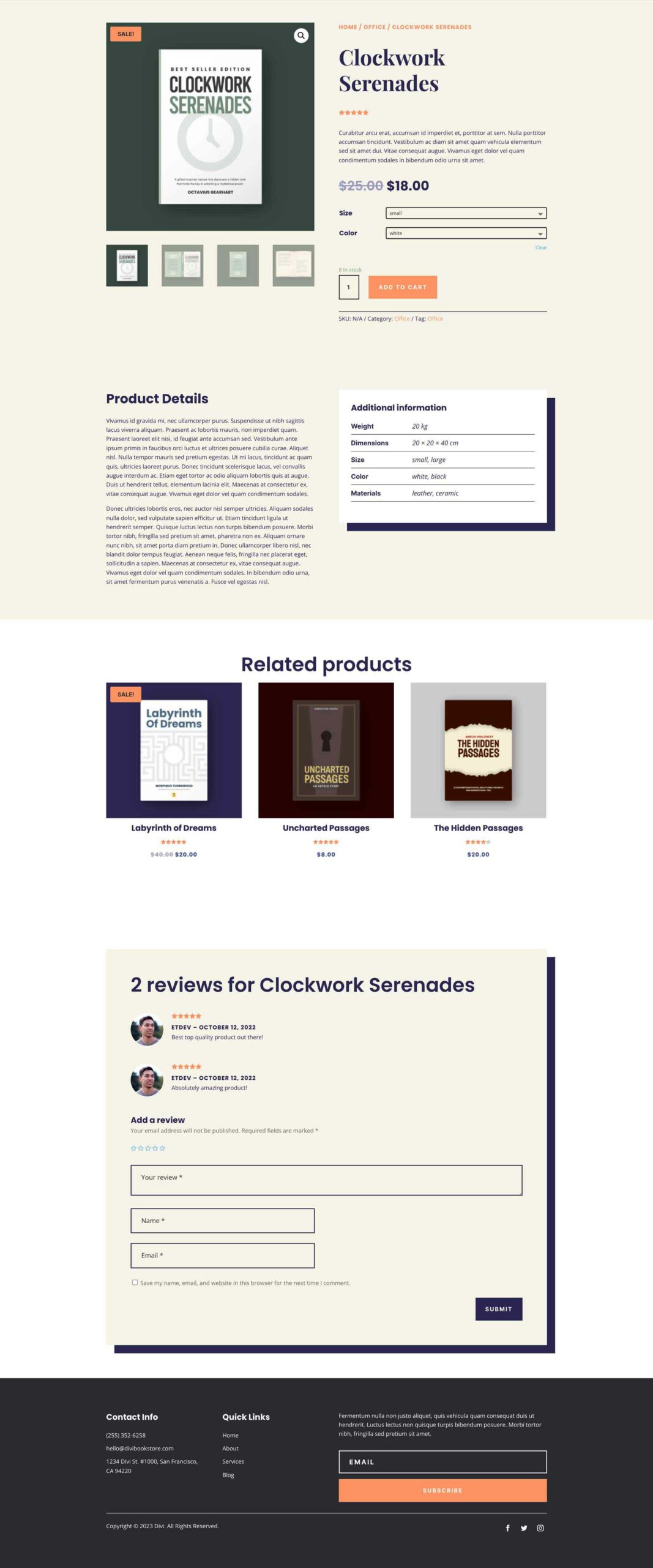 Book Store Layout Pack for Divi