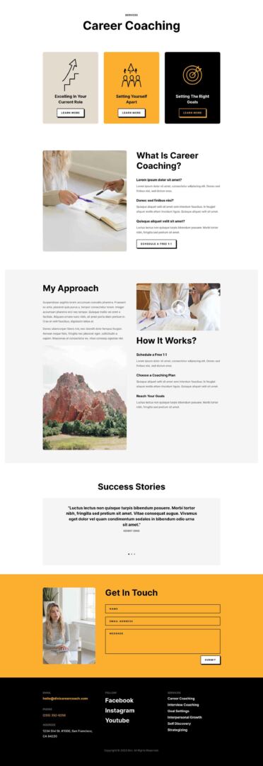 Career Coach Layout Pack for Divi