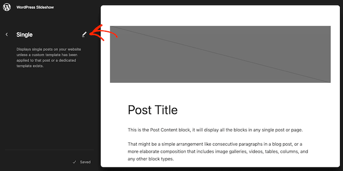 Editing a single template in WordPress