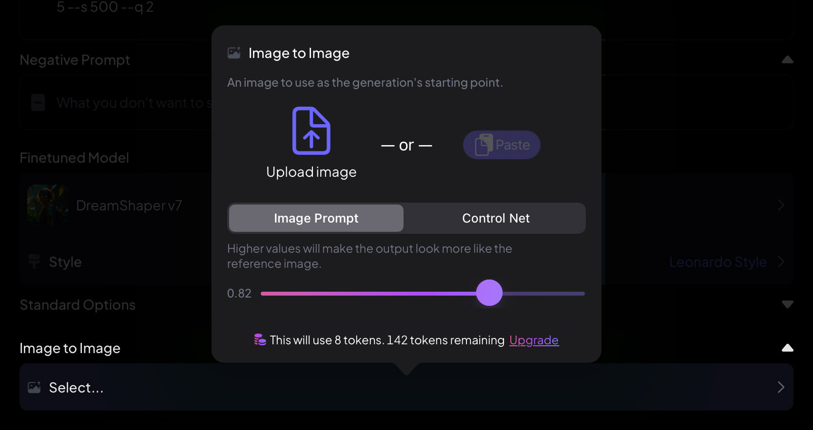 Image-to-image feature in Leonardo.ai