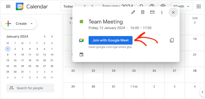 How to join a Google Meet event