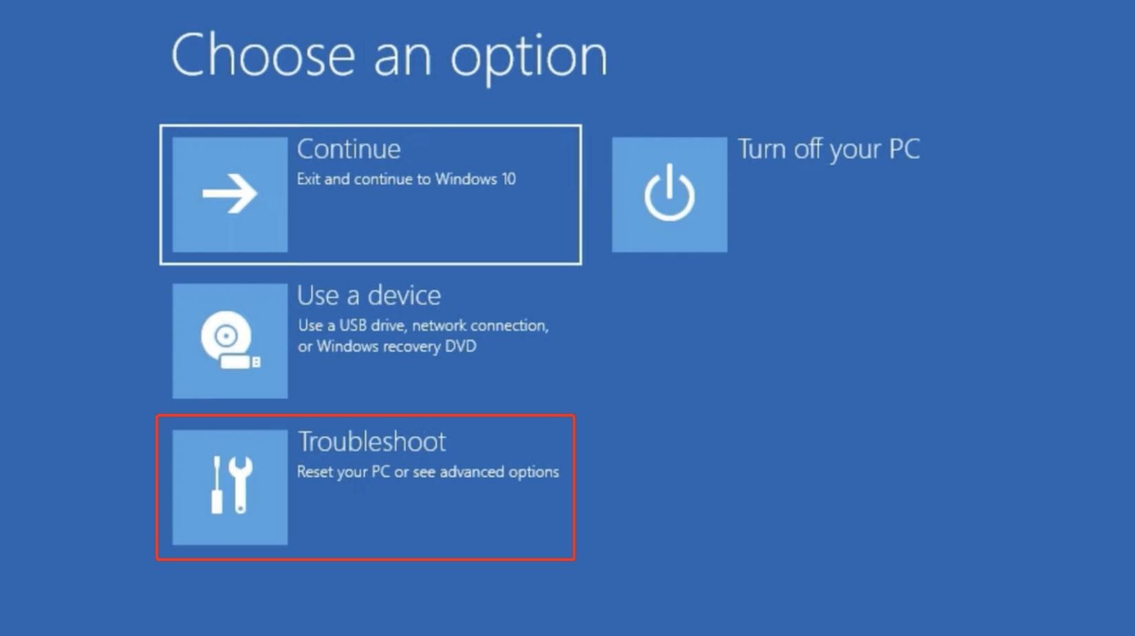 Advanced startup mode options