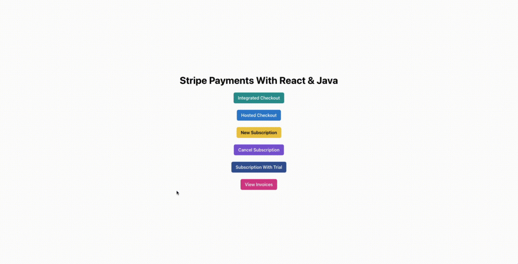 A user flow showing how a successful subscription cancellation using the Stripe hosted page looks like.