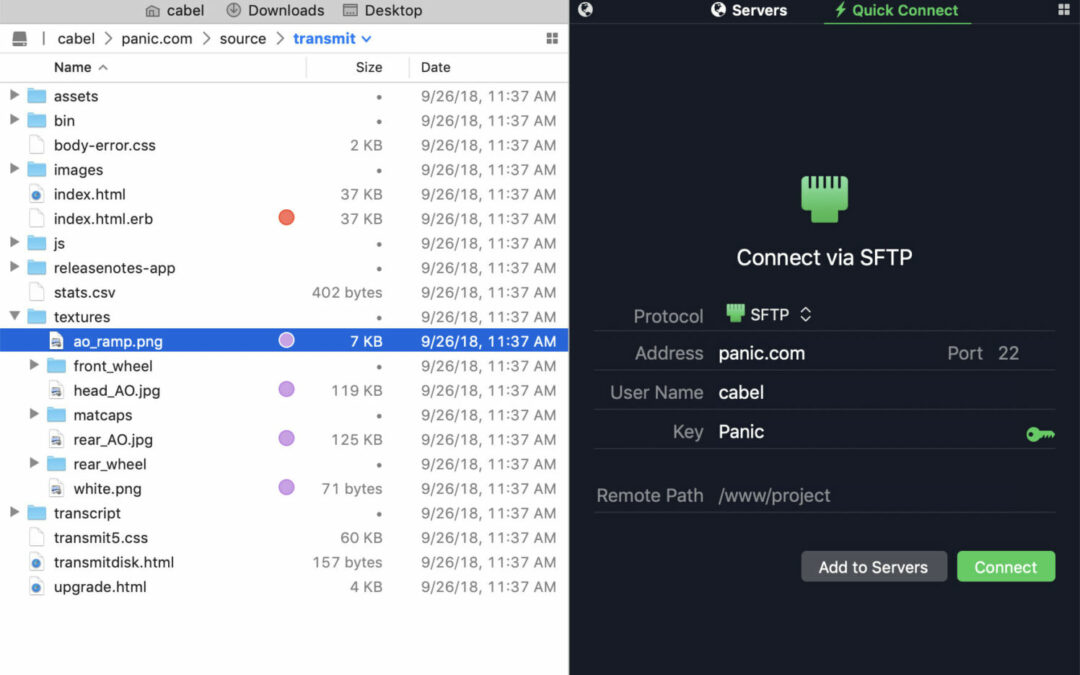 Transmit SFTP Consumer Keyboard Shortcuts