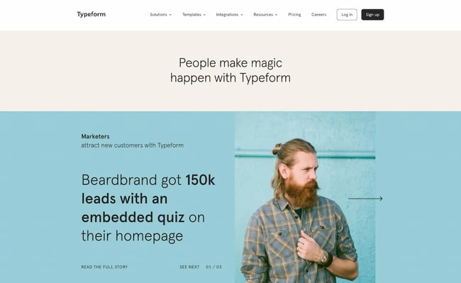 Typeform surveying platform and market research tool