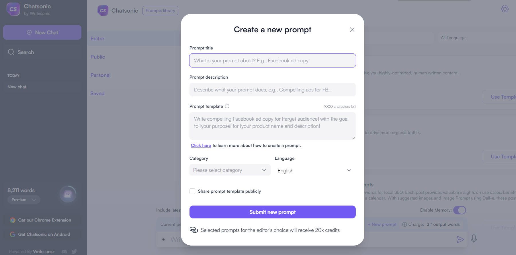 Create Templated Prompts to Reuse