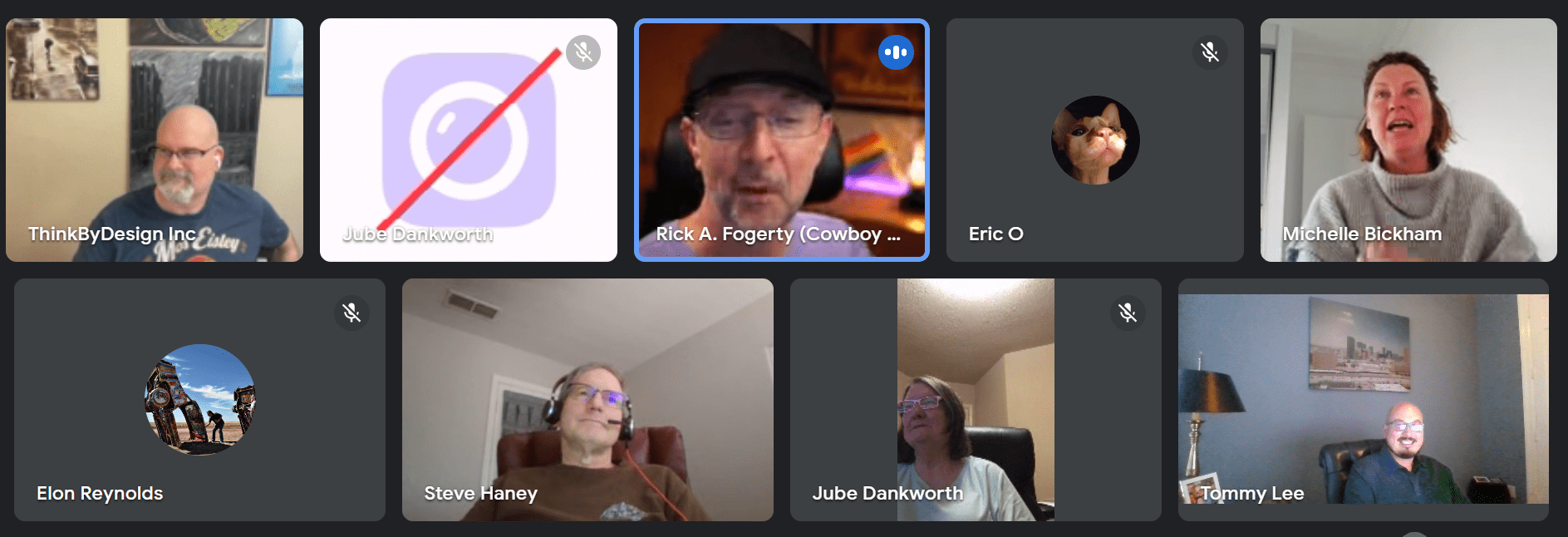 screenshot of attendees at Divi Dallas/Fort Worth virtual meetup