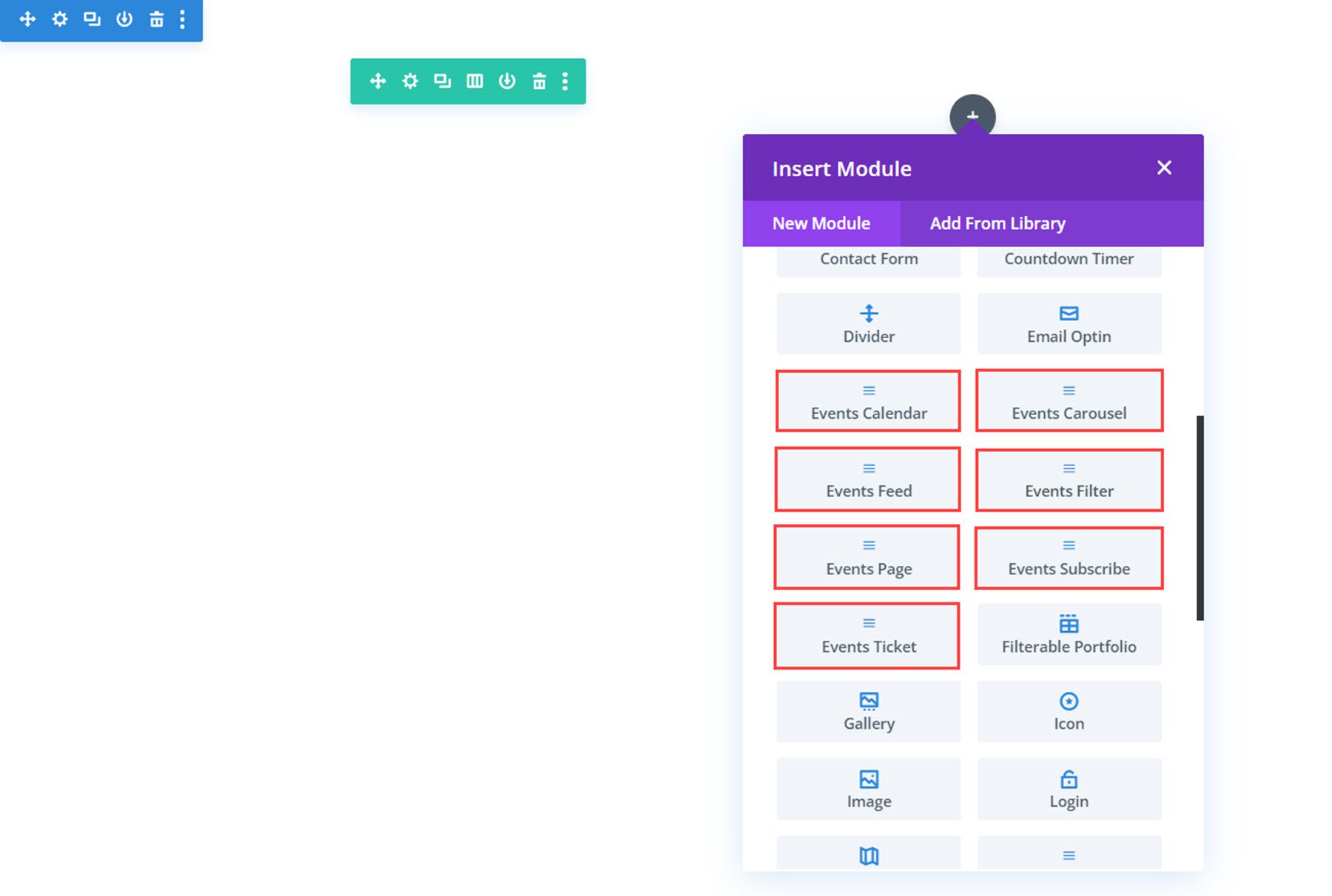 Divi Events Calendar New Modules