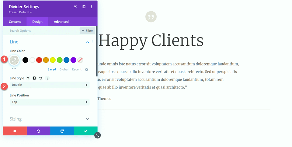 Divi Use Divider Module to Create Balance in Design Divider Line Style
