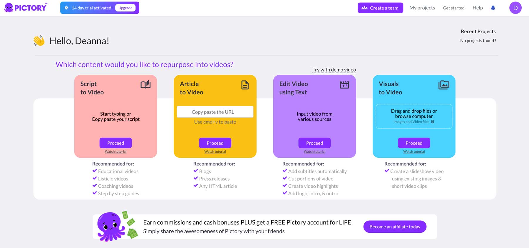 Pictory AI features