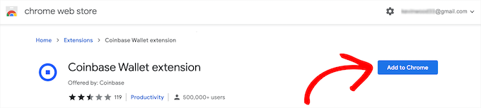 Add Coinbase wallet from Chrome store