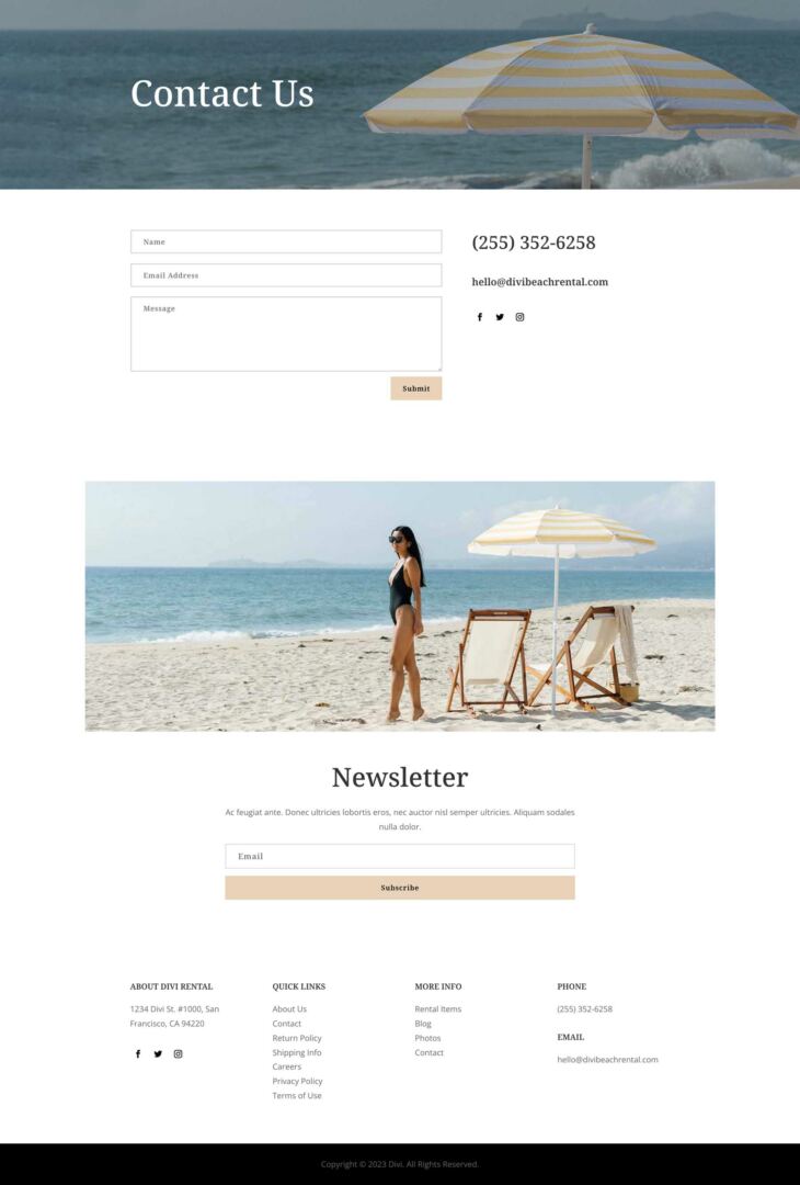 Beach Rentals Layout Pack for Divi