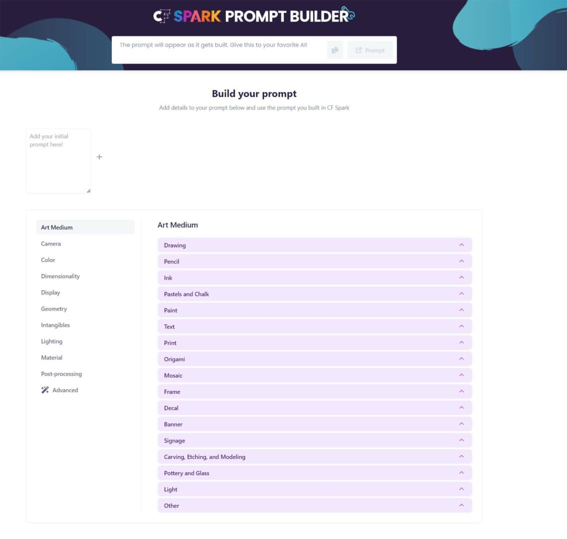 CF Spark Prompt builder