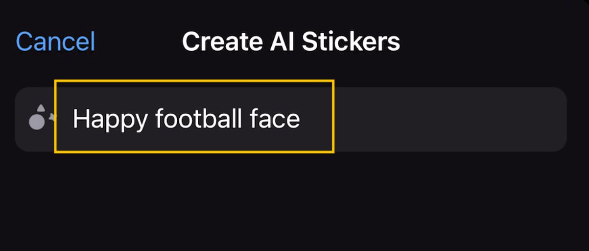 Input prompt for sticker description