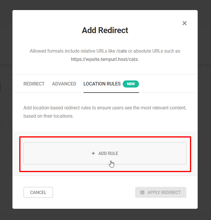 SmartCrawl Add Redirect Rules