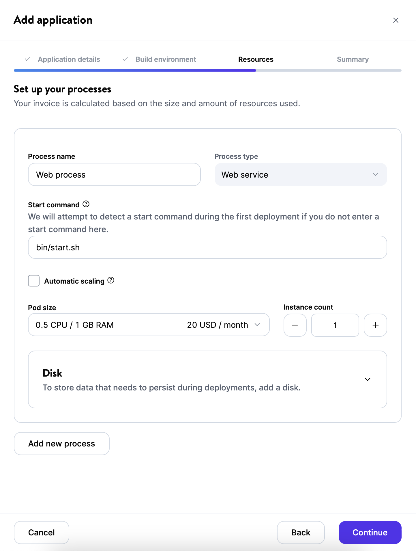 Set up processes