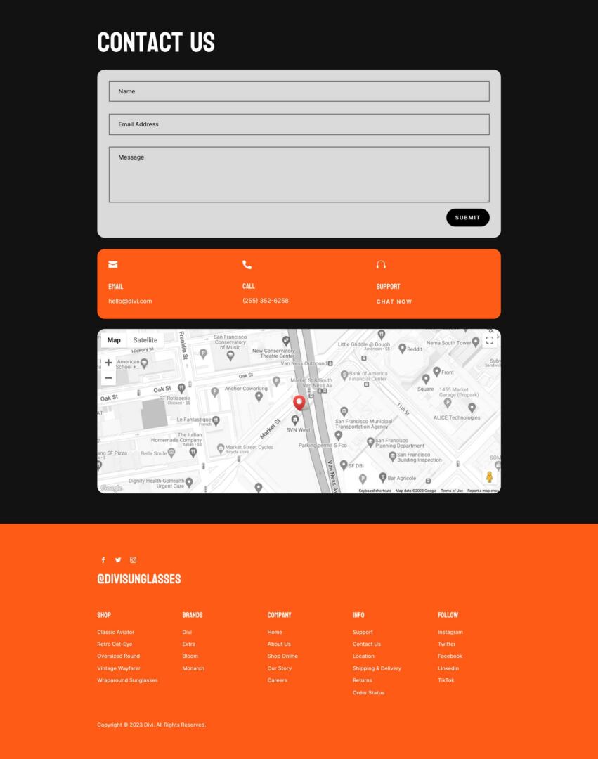 Sunglass Shop Layout Pack for Divi